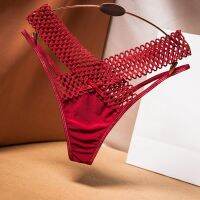 【CC】✇  Womens Thin Drawstring Hollow Elastic Mid-Waist Panties Erotiic Woman