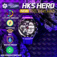 HK5 HERO UItiMate AMOLED สมาร์ทนาฬิกาผู้ชายเข็มทิศ NFC GPS Tracker 1.5 "LTPO 2.5D AOD Amplitude กีฬา Smartwatch สำหรับ 2023