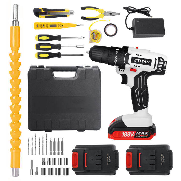 【1 Year Warranty】XTITAN 188VF 6.0Ah Cordless Impact Drill Multipurpose
