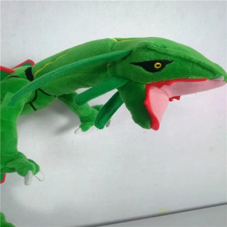 80cm Pokemon Short Plush Doll MEGA Rayquaza Sky Dragon Black Dragon with  Skeleton Can Shape Children's Gift Toy Ornaments