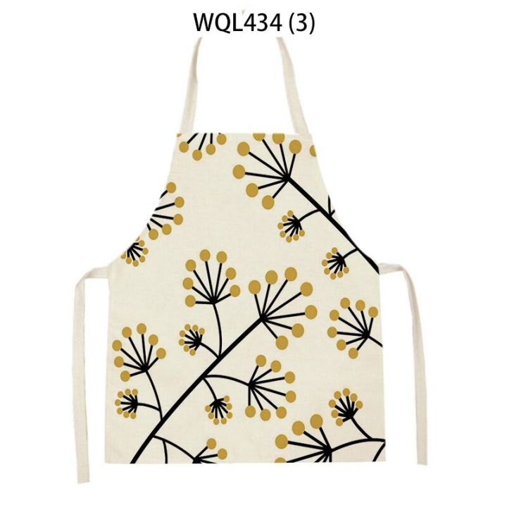 1-pieces-nordic-beautiful-flowers-geometry-clean-art-apron-home-cooking-kitchen-apron-chef-family-costume-women-adult-68-55-cm