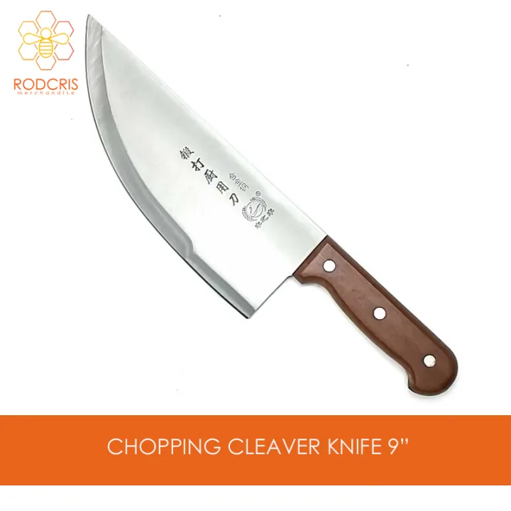 9" Pointed Tip Professional Butcher Cleaver Chopper Knife High Class