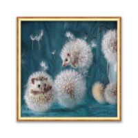 Animal Hedgehog DIY Cross Stitch 11CT Embroidery Kits Needlework Craft Set Cotton Thread Printed Canvas Home Decoration Design