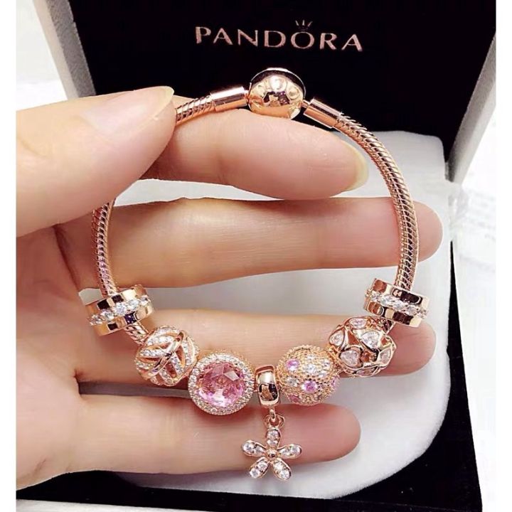 ของขวัญของแท้pandora-pandora-braceletจี้เดซี่สร้อยข้อมือชุดกล่องของขวัญ