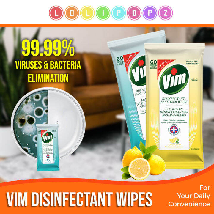 [Cheap Bundle] 60pcs VIM Disinfectant Sanitizer Wipes Lazada Singapore