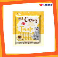 Pet8 Creamy Treats ครีมแมวเลีย รสทูน่าและหอยเชลล์ บำรุงขนและผิวหนัง แพ็คใหญ่ 20 ซอง (15g.x20)