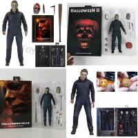 NECA Michael Myers รูป LED Halloween Ultimate Action Figure ตุ๊กตาของเล่นตุ๊กตาคริสต์มาสของขวัญฮาโลวีน Horror