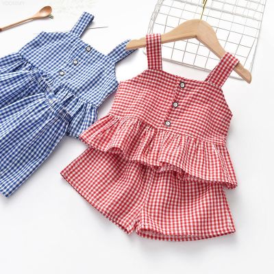 Childrens suits, girls, girls and babies in summer, two-piece childrens shorts