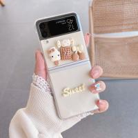 เคสโทรศัพท์น่ารักสำหรับ Samsung Galaxy Z Flip 3 Z Flip3 Zflip 4กรอบใส