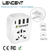 【NEW Popular】 LENCENTtoAdapter พร้อม1Outlet 3 USB 1 Type C PortAdapter Overload Protection ซ็อกเก็ตผนัง5-In-1