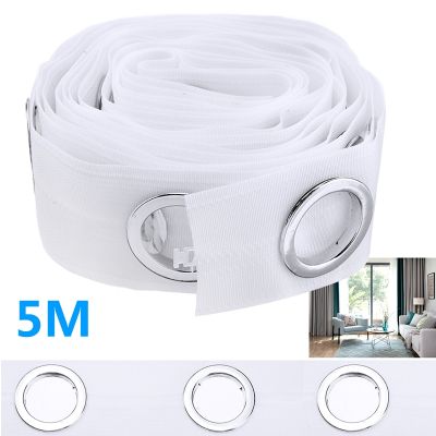 【LZ】 1pc 5 Meters Eyelet Curtain Tape Polyester Iron With 40 Round Eyelet Rings For Curtains Blinds Curtain Accessories
