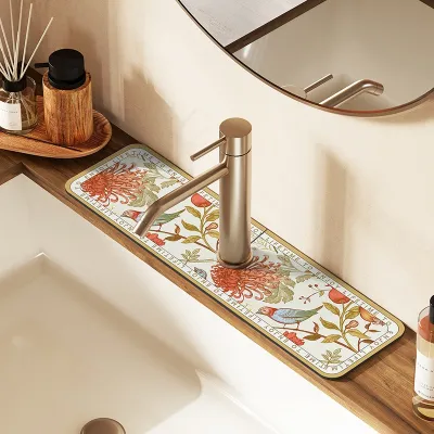 Classic Sink Faucet Drain Pad Table Mat Toilet Diatom Mud Absorbent Pad Non-slip Anti-mildew Mat for Kitchen Countertop Dining