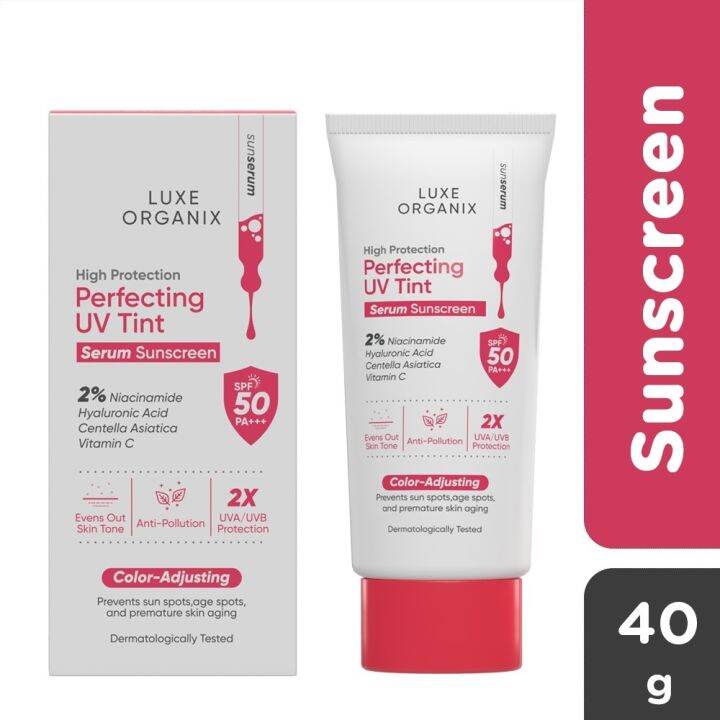 Luxe Organix Perfecting UV Tint Serum Sunscreen SPF 50 PA 40g Lazada PH