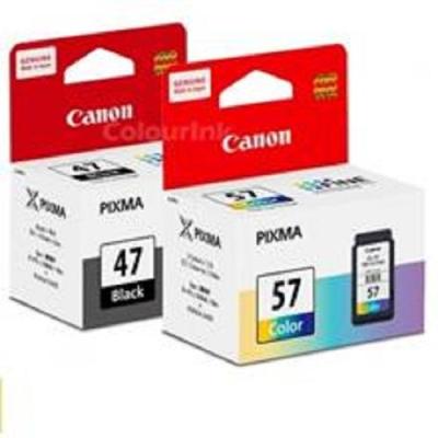 ตลับหมึก PG-47BK + CLI-57 COL For Canon : Pixma E400 / E410 / E480