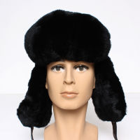 Hot Sale Winter Men Genuine Rex Rabbit Bomber Hat Fashion Windproof Warm Real sheepskin Hat Outdoor Casual Fur Caps