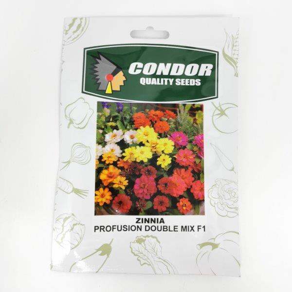 ZINNIA PROFUSION DOUBLE MIX F1 FLOWER SEEDS FOR PLANTING BY CONDOR ...