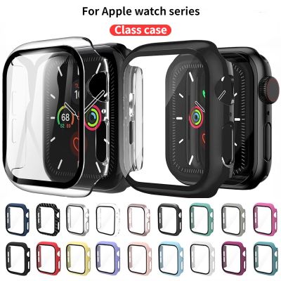 Case tempered glass For Apple watch 8 7 45mm 41mm Anti-fall protective shell for iwatch 6 5 4 3 2 1 SE 44mm 42mm 40mm 38mm cover