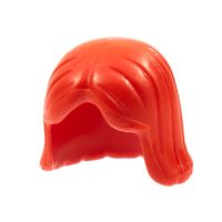 Lego part (ชิ้นส่วนเลโก้) Minifigure Hair - Red Color