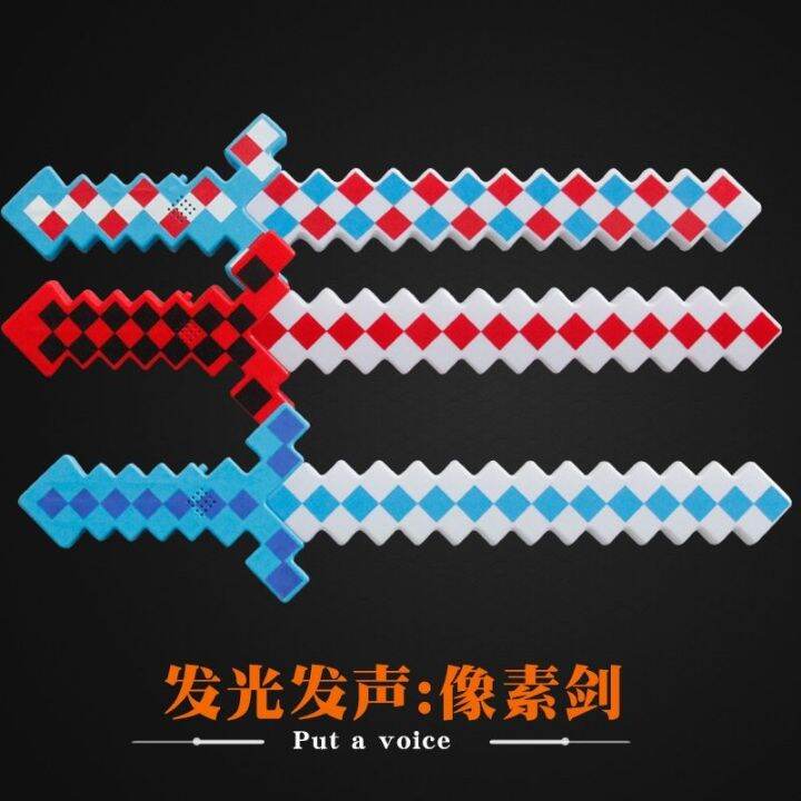 thx735 Minecraft Toys Torch Blue Mine Weapon Steve Figure Minifigure