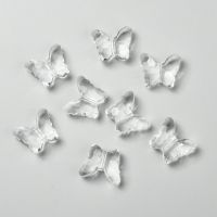 20pc Transparent Acrylic Beads, Butterfly, Clear, about 22mm long, 18mm wide, 9mm thick, hole: 2mm