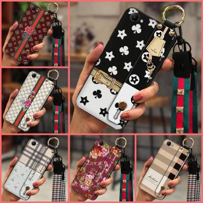 Anti-knock Plaid texture Phone Case For OPPO A3/F7 Youth Soft Lanyard silicone Original Phone Holder armor case cartoon
