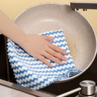 Thick Kitchen Towel Dishcloth Household Kitchen Rags Cleaning Wipe Cloth Gadget Microfiber Non-stick Oil Table Scouring Dish Cloth  Towels