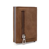 New Arrival Men RFID Wallet Antitheft Aluminum Box Card Holder PU Leather Pop Up Card Case Black Brown Blue Magnet Coin Purse Card Holders