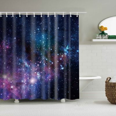2020 Galaxy Night Starry Sky Bath Curtain 180x180cm Waterproof polyester fabric Shower curtain 3D Bl