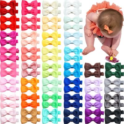 10pcs/lot Solid Color Grosgrain Ribbon Bowknot Toddler Hair Clips Handmade Bows Baby Girls Barrettes Hairpins Photo Props Gifts