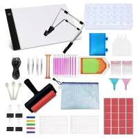 Painting Tools and Accessories Set with Lamp Pad Suitable for Diamond Painting and Box Suitable Adults or Children