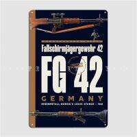 Fg42พลร่มปืนไรเฟิลโลหะตกแต่งผนังโปสเตอร์โรงภาพยนตร์อุปกรณ์ตกแต่งห้องครัวคลับบาร์โปสเตอร์ดีบุก