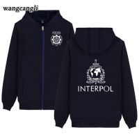 2022 INTERPOL Zipper Hoodies Sweatshirts men/Hip Hop Hoodie Winter Moletom Masculino Harajuku Jacket Coat Casaco Plus Size Size XS-4XL