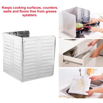 Stainless Steel Gas Stove Splash Guard Kitchen Cooking Oil Spill Oil Baffle  Plate Splash-proof Heat Insulation Cover