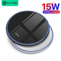 ร้อน hanoe413 - / WOTOBE 15W Fast Qi Wireless Charger Pad Quick Adapter สำหรับ iPhone 14/13/12/11 Pro Max/X/XR สำหรับ Samsung S22 S21 S20 S10 S9 S8 MI 9