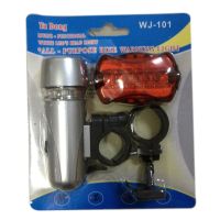 ✽❀ Waterproof Bright 5 LED Bike Bicycle Front Head Light Rear Back Tail Lamp Taillight Headlight