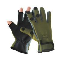 【hot】◎  New Sport Leather Keep Warming Fishing Gloves Breathable Anti-Slip Fingerless