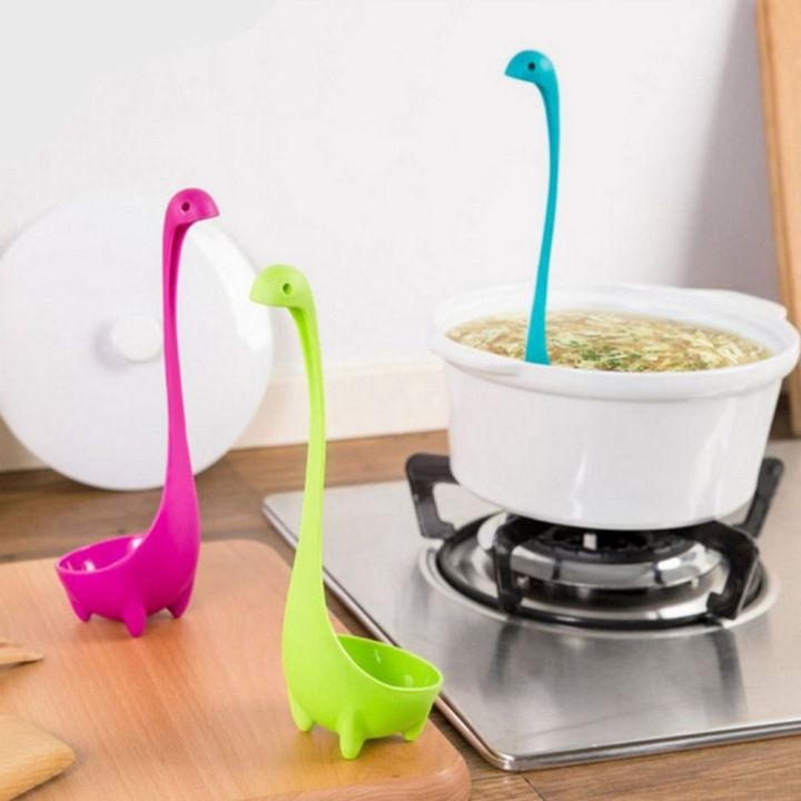 2Pcs Cute Useful Nessie Soup Ladle Loch Ness Design Upright Spoon