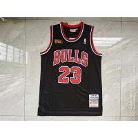 NBA Mitchell &amp; Ness 1997-98 NBA Finals Chicago Bulls #23 Michael Jordann Black Jersey Mens Basketball Jerseys