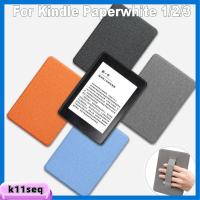 K8SEQ หนังพียู เคสอัจฉริยะแบบสมาร์ท พัก/ตื่นอัตโนมัติ ที่พยุงมือ 6นิ้ว e-reader Folio COVER มืออาชีพอย่างมืออาชีพ กันกระแทกและกันกระแทก เคสป้องกัน DP75SDI สำหรับ Kindle Paperwhite 1/2./3. ครอบคลุมเต็มรูปแบบ