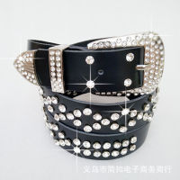 Vintage Luxury Strap Rhinestones Diamond Belt Leather Male Belts Studded Belt For Men Women Cowgirl Cowboy Cinto De Strass