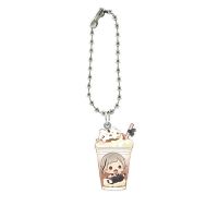 TAFREE Bungo Stray Dogs Key Chains 2021 Arrival Milky Tea Shaped Cute Resin Pendants Keyring For Girls Handbag Mobile Phone Key Chains