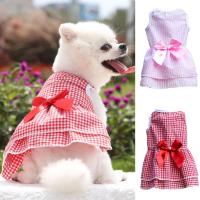 Pet Skirt Dogs And Cats Plaid Dress Skirt Bow Tie Skirt Dog Dress Cute Pet Clothing Pets Puppy Medium Large Dog Dresses