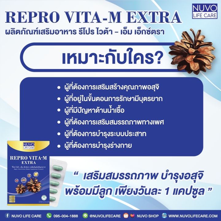 nuvo-life-care-repro-vita-m-extra-ผลิตภัณฑ์เสริมอาหารสำหรับคุณผู้ชาย-30-capsules