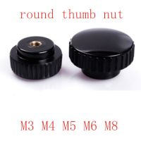 5/10 Buah M3 M4 M5 M6 M8 Hitam Bulat Knurled Plastik Plum Bakelite Kacang Mengencangkan Tangan