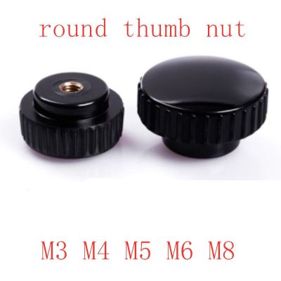 5/10pcs M3 M4 M5 M6 M8 Black Round Knurled plastic Plum Bakelite Hand Tighten Nuts