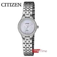 (ผ่อนชำระ สูงสุด 10 เดือน) CITIZEN นาฬิกาข้อมือผู้หญิง สแตนเลสแท้ รุ่น EJ6140-57D (สีเงิน)