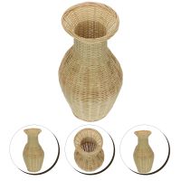 Tall Centerpiece Vases Wedding Table Decor Woven Flower Basket Pots Indoor Plants Bamboo Vase Flowerpot Wicker Flower Vase