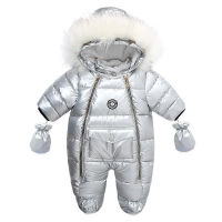 Russian Winter Baby Snowsuit Coat Romper For Boys Girls Thicken Warm Jumpsuit For Children Clothes Toddler Outfit TZ985