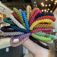 ◄ Girl Colorful Thick Hair Rubber Bands High Elastic Scrunchie Women Ponytail Holder Hair Tie Rope Simple Hairbands Headdress