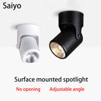 Saiyo LED Spot Light Surface Mounted Ceiling Lamp Aluminum W Adjustable Down Light For Home Shop Indoor Lighting